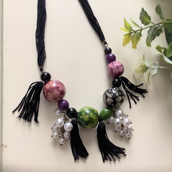 Preston and York Black and Beaded Statement Necklace NWT - Picture 2 of 8